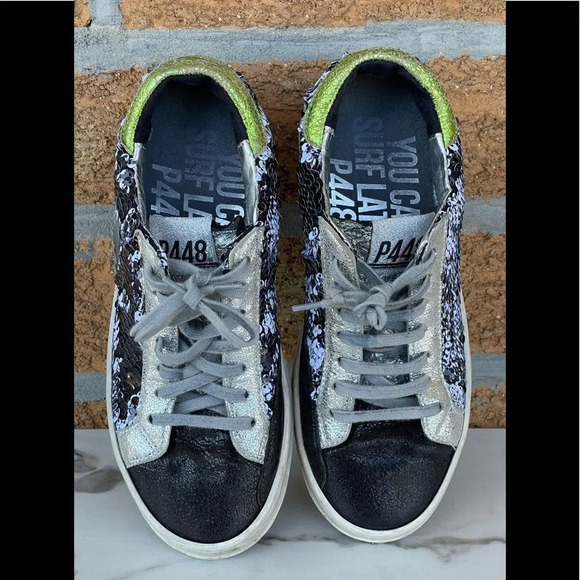 P448 John Sequin Sneakers size 6 - Picture 3 of 17